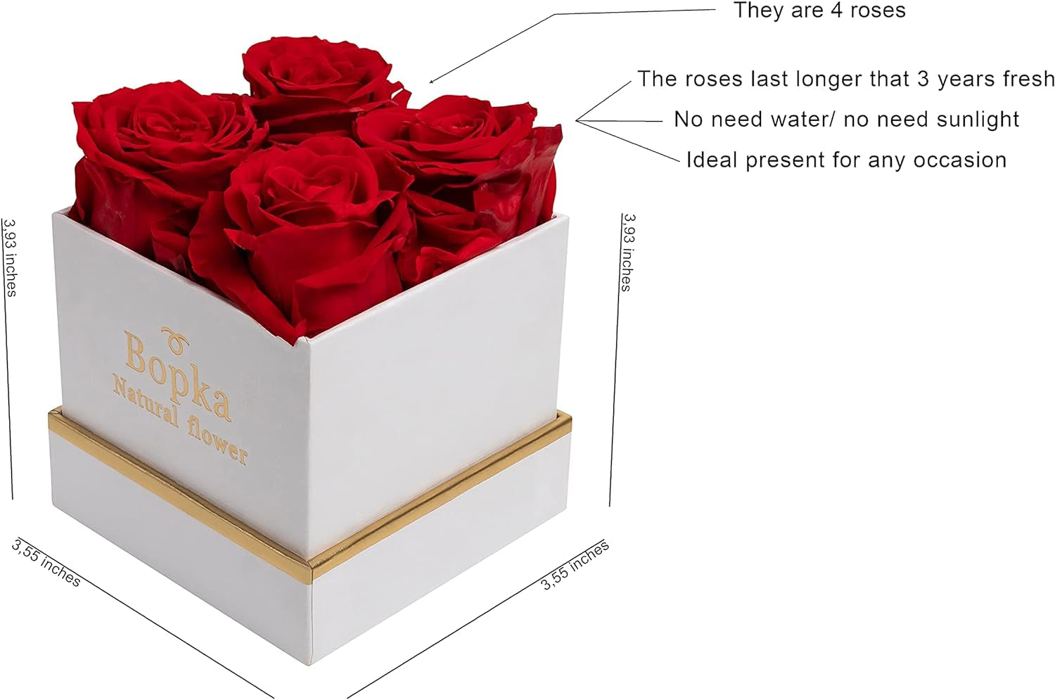 Preserved Real Roses in a Box Eternal Rose Gift Box Unique Gift Set for Her Long Lasting Roses Preserved Fresh Real Flower Rose Immortal Roses Valentine’S Day Anniversary Birthday Gift